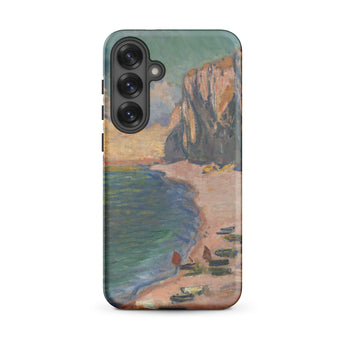 Étretat - Claude Monet Normandy Beach Samsung Case, Galaxy S25 Plus / Matte, Cell Phone Case Landscape Painting Beach Cliffs