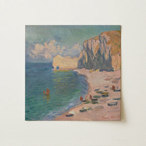 Étretat - Claude Monet Normandy Coastline Art Print / Canvas, 12x12’’ / 31x31cm / Unframed / no Border, Posters Prints & Visual Artwork,