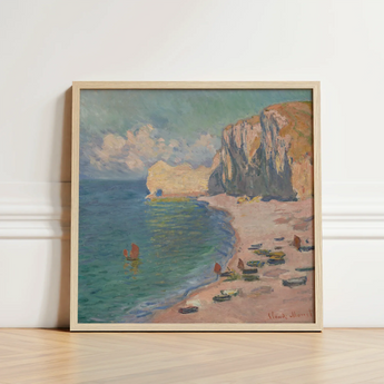 Etretat - Claude Monet Normandy Coastline Art Print / Canvas Framed Reproduction Monet’s Impressionistic Coastal Scene Light Mesmerizing