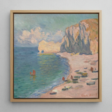 Étretat - Claude Monet Normandy Coastline Art Print / Canvas Framed Reproduction Claude Monet’s Impressionistic Painting Coastal Scene