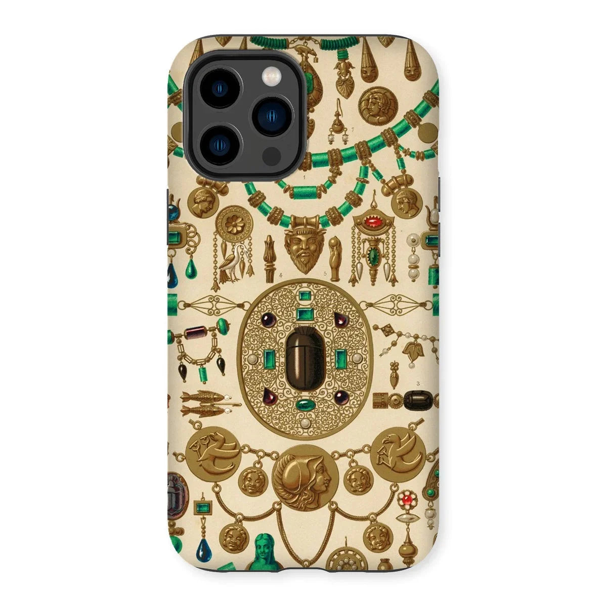 Etruscan Jewelry - Auguste Racinet Iphone Case, 14 Pro Max / Matte, Decorative Iphone Case Intricate Pattern Ancient Jewelry Artifacts