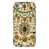 Etruscan Jewelry - Auguste Racinet Iphone Case, 8 / Matte, Ornate Phone Case Intricate Gold Emerald Jewelry Designs