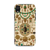 Etruscan Jewelry - Auguste Racinet Iphone Case, Xr / Matte, Phone Case Decorated Intricate Gold Green Jewelry Designs