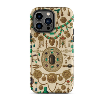 Etruscan Jewelry - Auguste Racinet Phone Case Iphone 14 Pro Max / Matte Ornate Jewelry-patterned Phone Case Auguste Racinet Decorative,