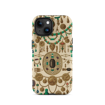 Etruscan Jewelry - Auguste Racinet Phone Case Iphone 15 / Matte Jeweled Phone Case Auguste Racinet Decorative, Miniature Etruscan Treasure,