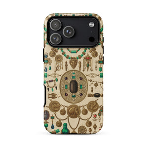 Etruscan Jewelry - Auguste Racinet Phone Case Iphone 17 Pro Max / Matte Gold Green Jewelry-themed Phone Case Intricate Designs Made Auguste
