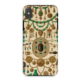 Etruscan Jewelry - Auguste Racinet Phone Case Iphone Xs / Matte Ornate Phone Case Intricate Gold Green Jewelry Designs Auguste Racinet