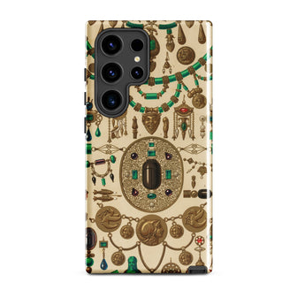Etruscan Jewelry - Auguste Racinet Samsung Case, Galaxy S24 Ultra / Matte, Smartphone Ornate Vintage-style Case Gold Green Jewelry Designs