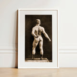 Eugen Sandow in Classical Ancient Greco-roman Pose - Napoleon Sarony Art Print / Canvas, 12x18’’ / 31x46cm / White Frame / Matboard,