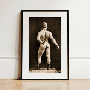 Eugen Sandow in Classical Ancient Greco-roman Pose - Napoleon Sarony Art Print / Canvas, 16x24’’ / 41x61cm / Black Frame / Matboard,