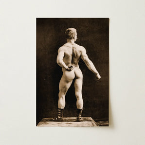Eugen Sandow in Classical Ancient Greco-roman Pose - Napoleon Sarony Art Print / Canvas, Sarony’s Photograph Transforms, Sandow’s