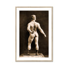 Eugen Sandow in Classical Ancient Greco Roman Pose Napoleon Sarony Art Print, Framed Sepia Toned Photograph Muscular Man’s