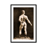 Eugen Sandow in Classical Ancient Greco-roman Pose - Napoleon Sarony Art Print, Black Framed Picture Muscular Man