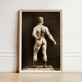 Eugen Sandow in Classical Ancient Greco-roman Pose - Napoleon Sarony Art Print / Canvas Framed Black-and-white Photograph Muscular Man