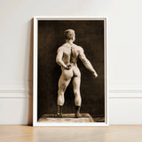 Eugen Sandow in Classical Ancient Greco-roman Pose - Napoleon Sarony Art Print / Canvas Framed Black-and-white Photograph Muscular Man