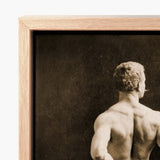 Eugen Sandow in Classical Ancient Greco-roman Pose - Napoleon Sarony Art Print / Canvas Framed Black-and-white Muscular Male Figure Encased