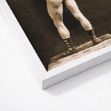 Eugen Sandow in Classical Ancient Greco-roman Pose - Napoleon Sarony Art Print / Canvas White Framed Vintage Sepia-toned Photograph