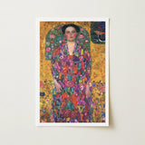 Eugenia Primavesi - Gustav Klimt Symbolist Art Print / Canvas Vibrant Colorful Woman Ornate Floral Dress Golden, Portrait Prints