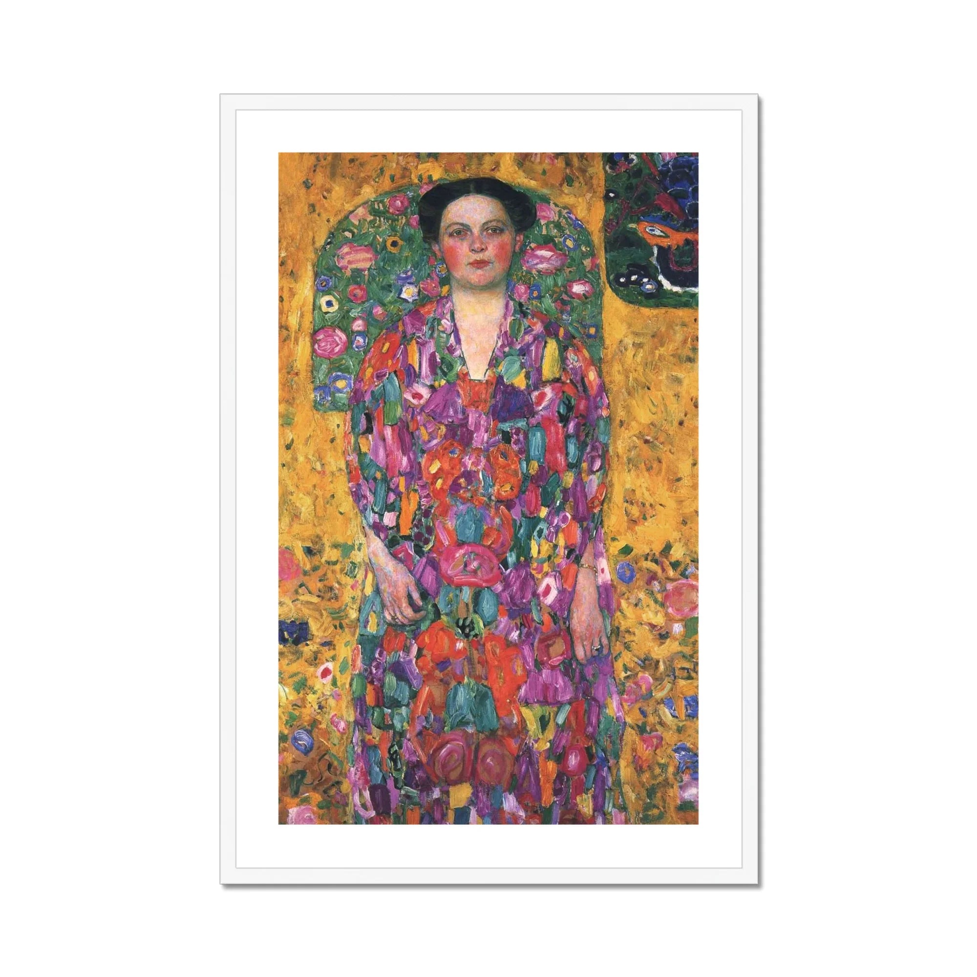 Eugenia Primavesi - Gustav Klimt Symbolist Art Print, Framed Portrait Woman Floral Dress