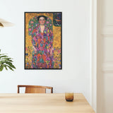 Eugenia Primavesi - Gustav Klimt Symbolist Framed Canvas, Framed Gustav Klimt Portrait Painting Vibrant Floral Patterns