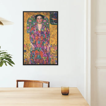 Eugenia Primavesi - Gustav Klimt Symbolist Framed Canvas, Framed Gustav Klimt Portrait Painting Vibrant Floral Patterns