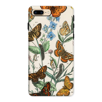 European Butterflies & Moths 2 - William Forsell Kirby Iphone Case, 8 Plus / Matte, Phone Case Vintage Botanical Butterfly Print Design