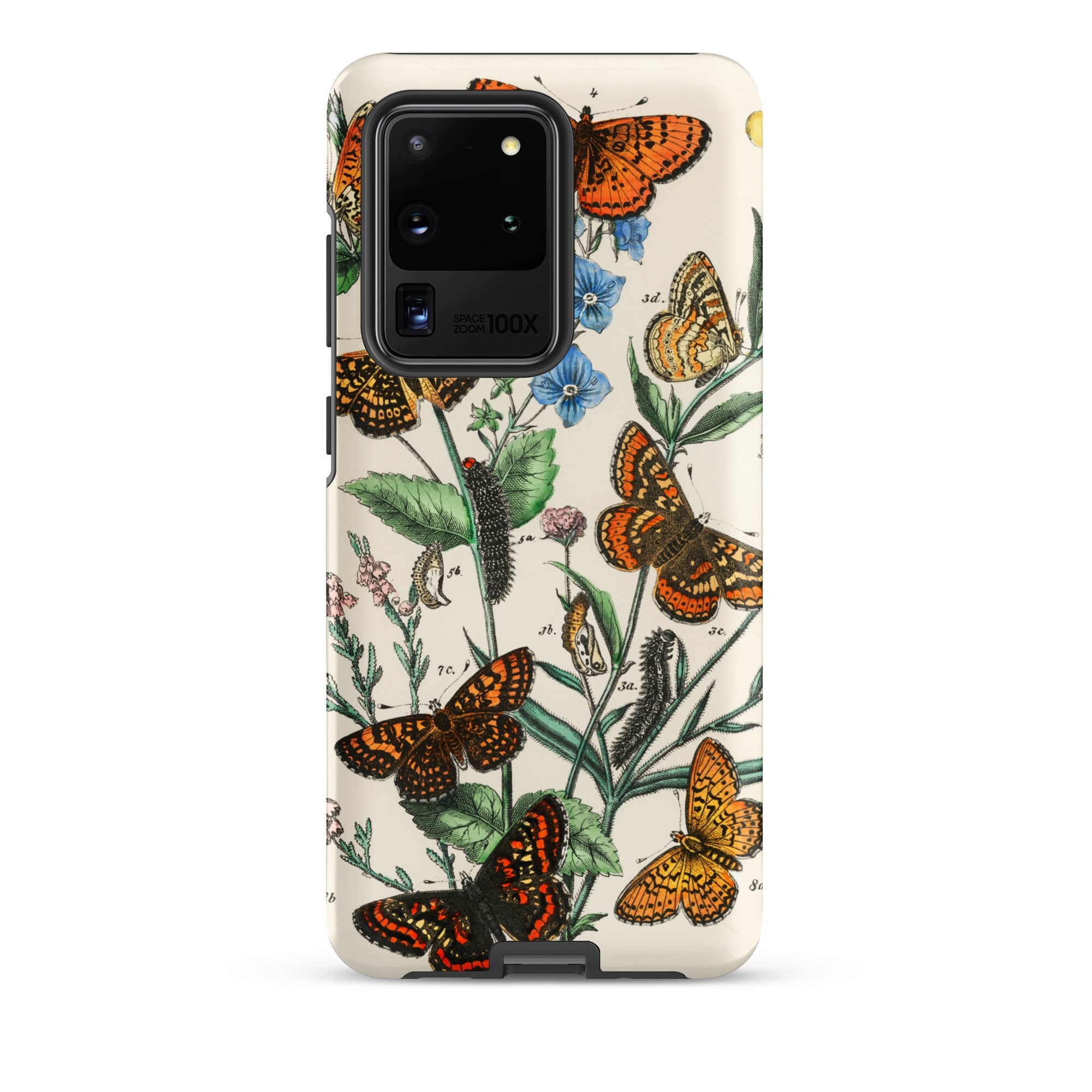 European Butterflies & Moths 2 William Forsell Kirby Samsung Case, Galaxy S20 Ultra / Matte, White Smartphone Case Colorful Butterfly Plant