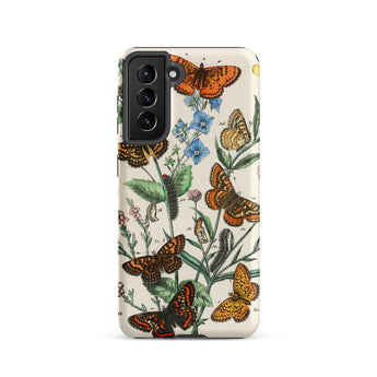 European Butterflies & Moths 2 - William Forsell Kirby Samsung Case, Galaxy S21 / Matte, Smartphone Case Botanical Butterfly Illustration