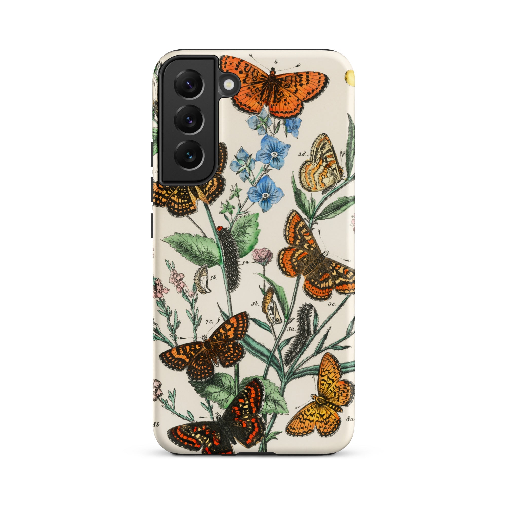 European Butterflies & Moths 2 William Forsell Kirby Samsung Case, Galaxy S22 Plus / Matte, White Smartphone Case Colorful Butterfly