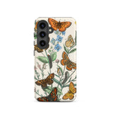 European Butterflies & Moths 2 - William Forsell Kirby Samsung Case, Galaxy S24 / Matte, White Smartphone Case Vibrant Butterfly Floral