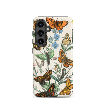 European Butterflies & Moths 2 - William Forsell Kirby Samsung Case, Galaxy S24 / Matte, White Smartphone Case Vibrant Butterfly Floral
