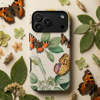 European Butterflies & Moths 3 - William Forsell Kirby Phone Case Phone Case Detailed Botanical Illustration Vibrant Orange Brown William