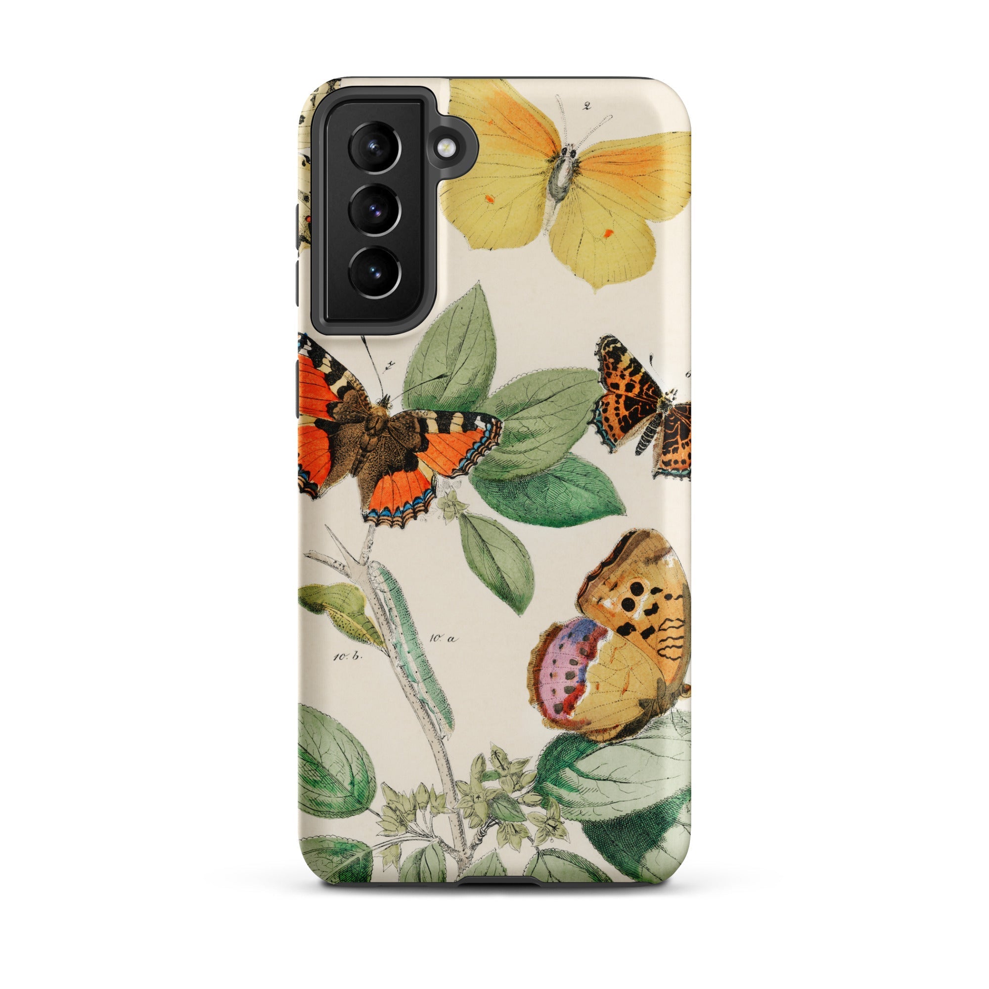 European Butterflies & Moths 3 William Forsell Kirby Samsung Case, Galaxy S21 Plus / Matte, White Smartphone Case Colorful Butterfly