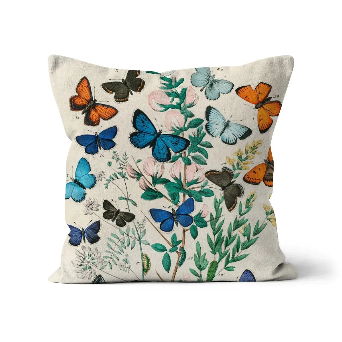 European Butterflies And Moths By William Forsell Kirby Cushion - Linen / 16’x16’ - Throw Pillows - Aesthetic Art