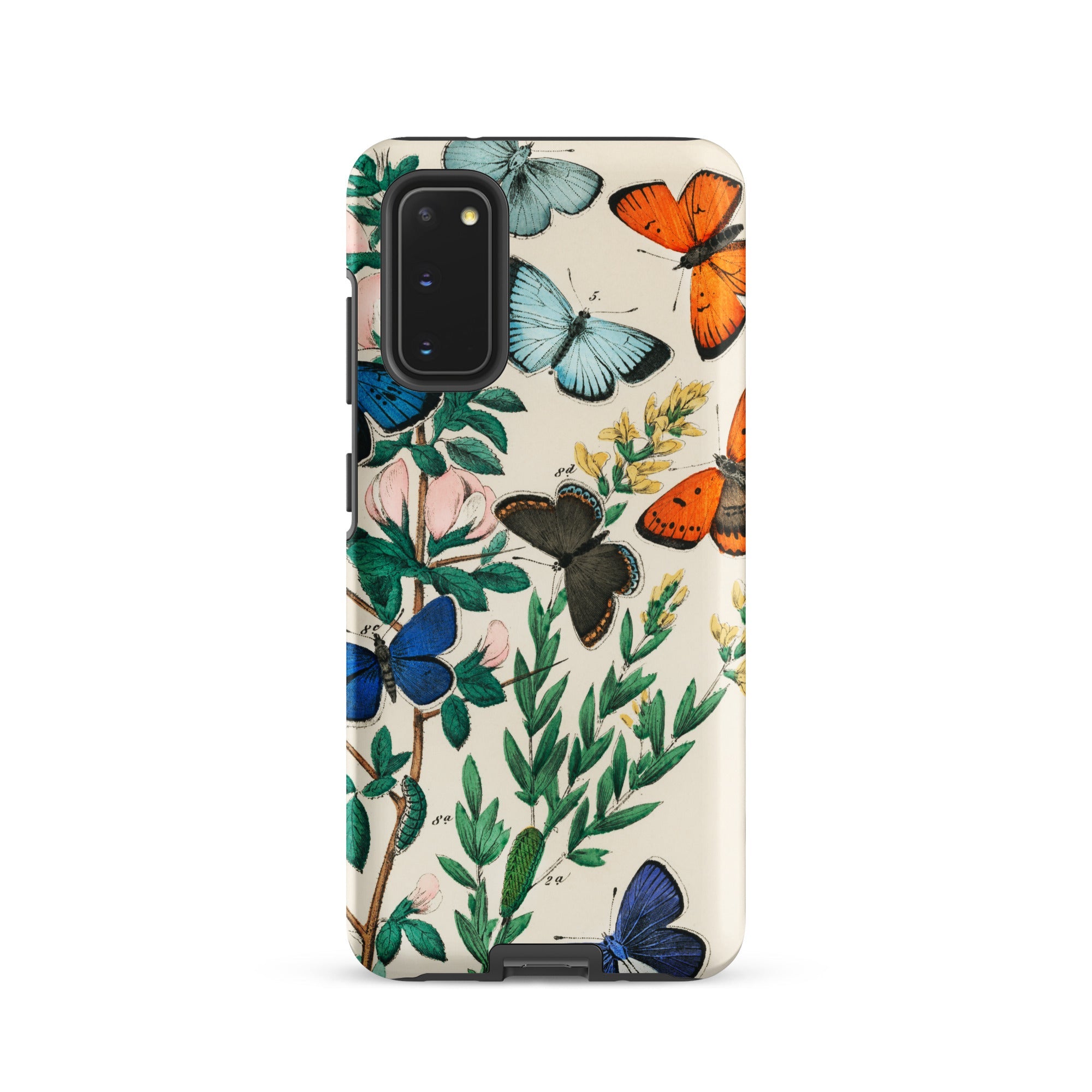 European Butterflies & Moths William Forsell Kirby Samsung Case, Galaxy S20 / Matte, White Phone Case Colorful Botanical Butterfly Pattern