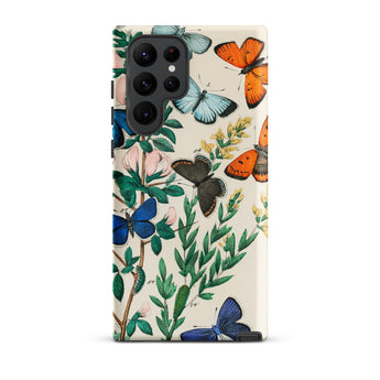 European Butterflies & Moths - William Forsell Kirby Samsung Case, Galaxy S22 Ultra / Matte, White Phone Case Adorned Vibrant Botanical