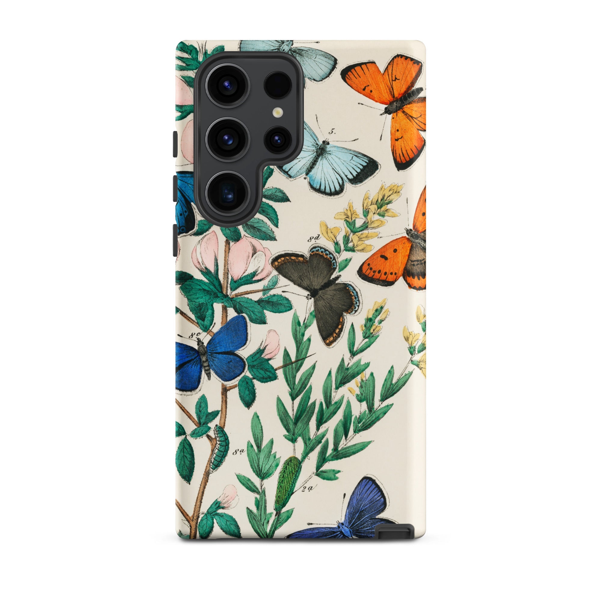 European Butterflies & Moths William Forsell Kirby Samsung Case, Galaxy S23 Ultra / Matte, White Smartphone Case Colorful Butterfly