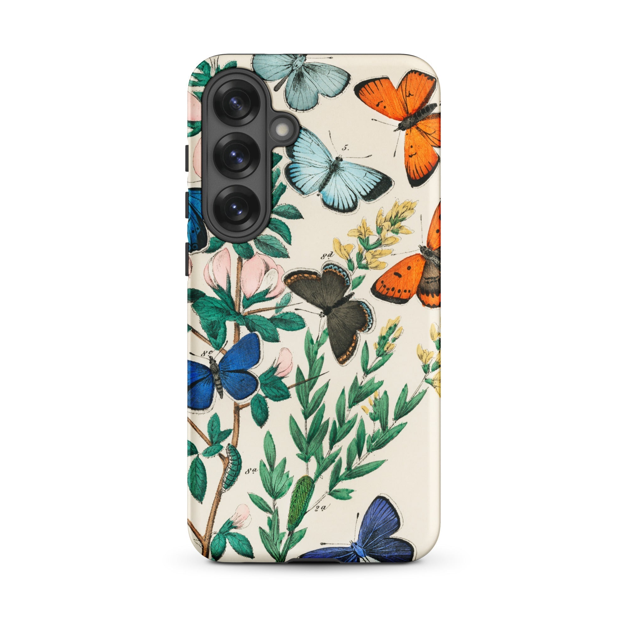 European Butterflies & Moths William Forsell Kirby Samsung Case, Galaxy S25 Plus / Matte, Smartphone Case Vintage Style Botanical Butterfly