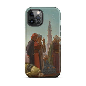Evening Prayer Cairo - Jean-leon Gerome Phone Case Iphone 12 Pro Max / Matte Phone Case Middle Eastern Scene Moon-slit Silence Drapes,