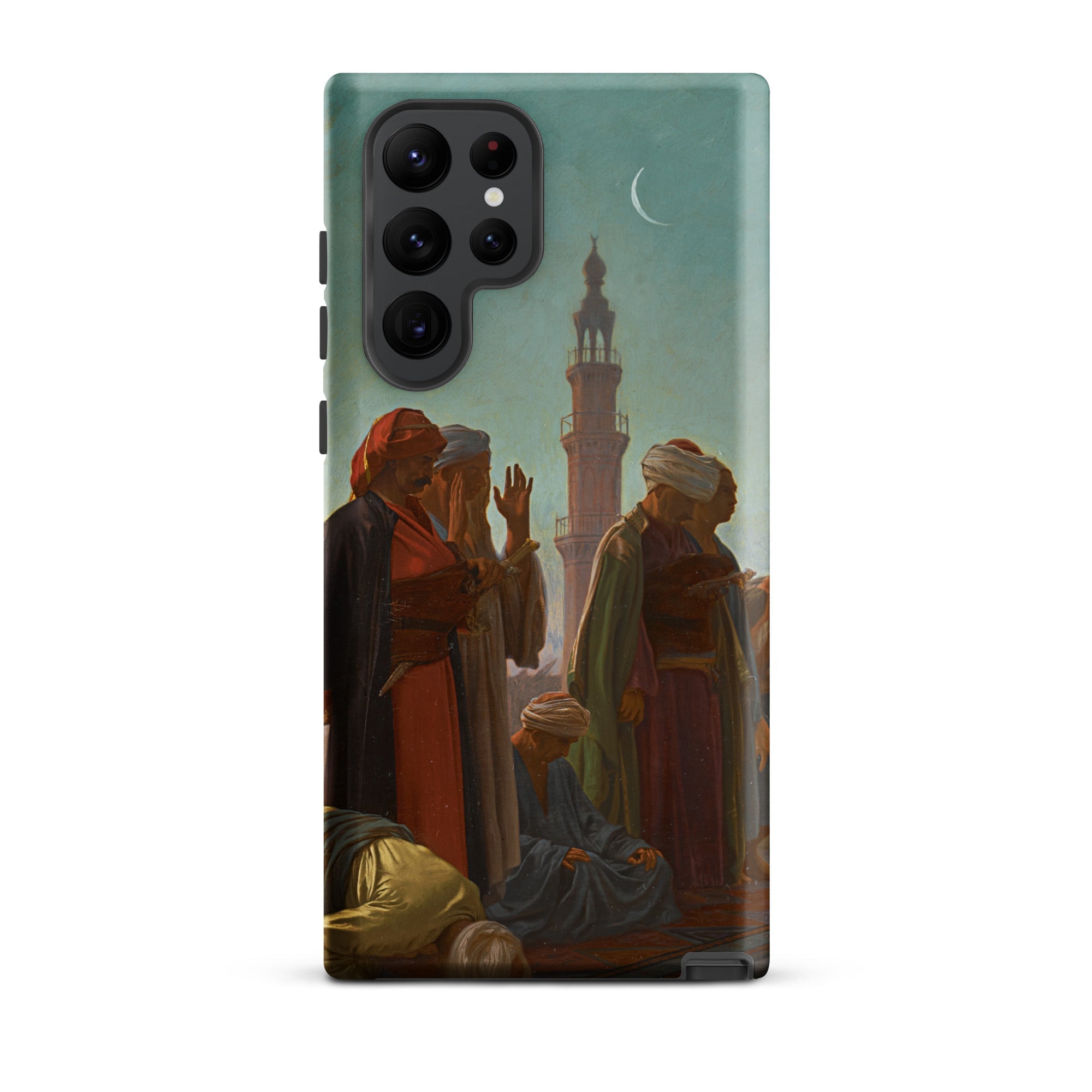 Evening Prayer Cairo Jean Leon Gerome Samsung Case, Galaxy S22 Ultra / Matte, Phone Case Classical Painting People Gathered Crescent Moon
