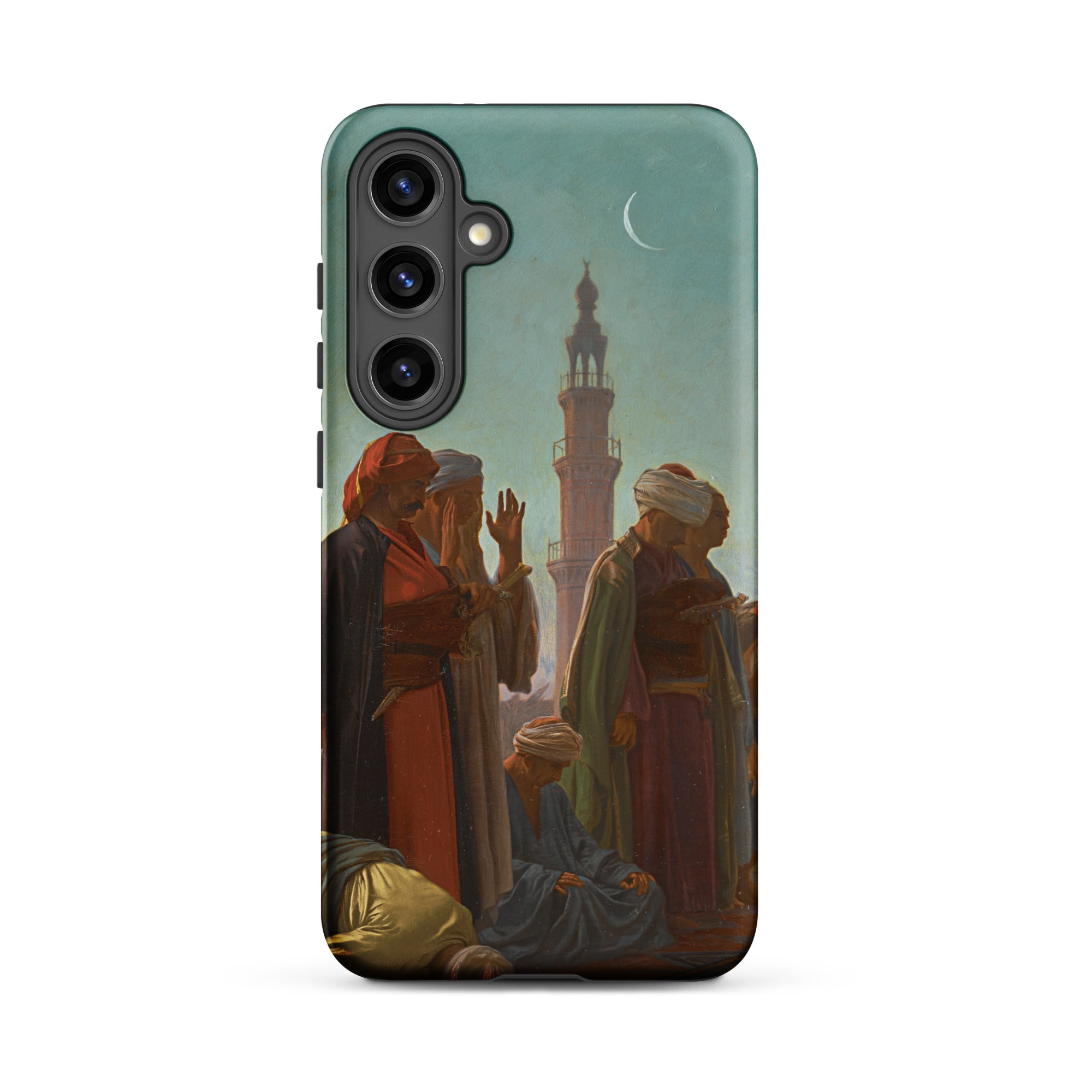 Evening Prayer Cairo Jean Leon Gerome Samsung Case, Galaxy S24 Plus / Matte, Smartphone Case Classical Painting People Crescent Moon Mosque