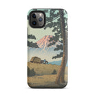 Evening at Tago Bay Hasui Kawase Iphone Case, 11 Pro Max / Matte, Phone Case Japanese Landscape Mount Fuji Pine Trees