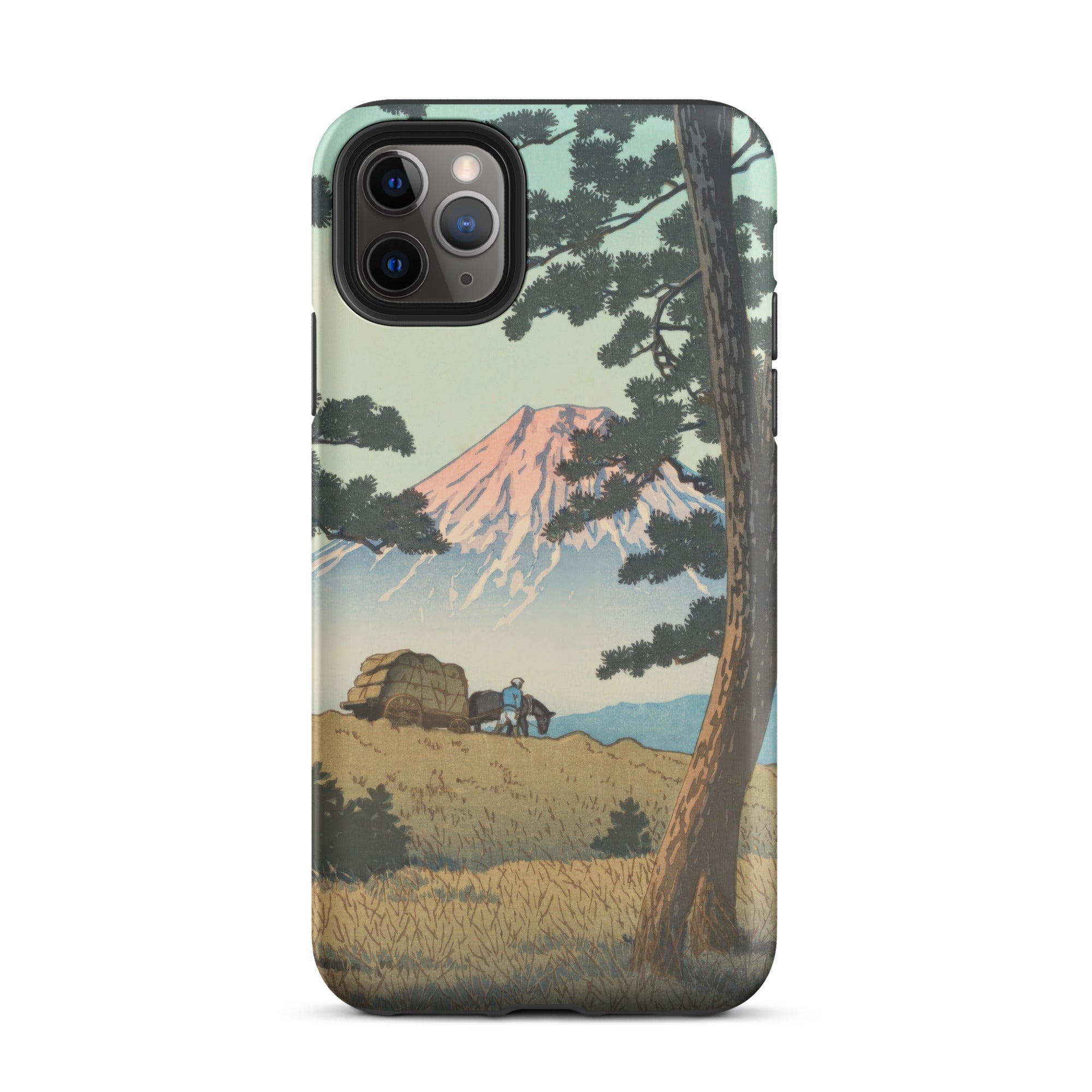 Evening at Tago Bay Hasui Kawase Iphone Case, 11 Pro Max / Matte, Phone Case Japanese Landscape Mount Fuji Pine Trees