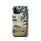 Evening at Tago Bay Hasui Kawase Iphone Case, 12 Pro / Matte, Smartphone Case Landscape Design Mountain Trees Person Pack