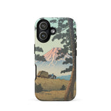 Evening at Tago Bay - Hasui Kawase Phone Case Iphone 17 / Matte Iphone 12 Pro Max Case Mountain Landscape Design Mount Fuji Rises, Hasui