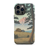 Evening at Tago Bay - Hasui Kawase Phone Case Iphone 13 Pro Max / Matte Iphone Case Japanese Landscape Mount Fuji Pine Tree Rises, Hasui