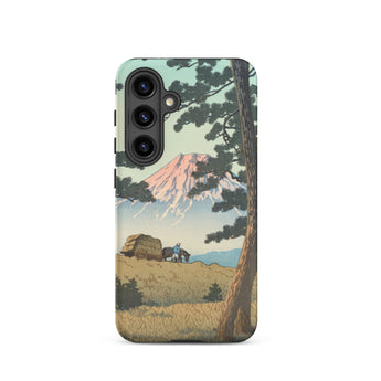 Evening at Tago Bay - Hasui Kawase Phone Case Samsung Galaxy S24 / Matte Phone Case Vintage-style Illustration Mount Fuji Pine Trees Rises,
