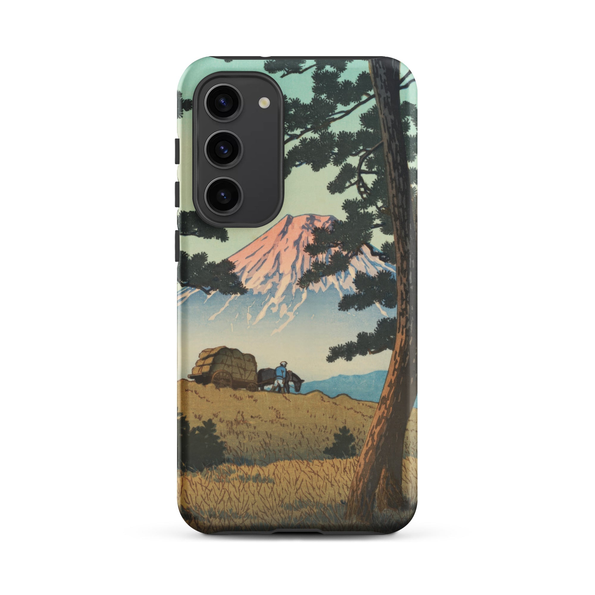 Evening at Tago Bay Hasui Kawase Samsung Case, Galaxy S23 Plus / Matte, Phone Case Landscape Illustration Mount Fuji