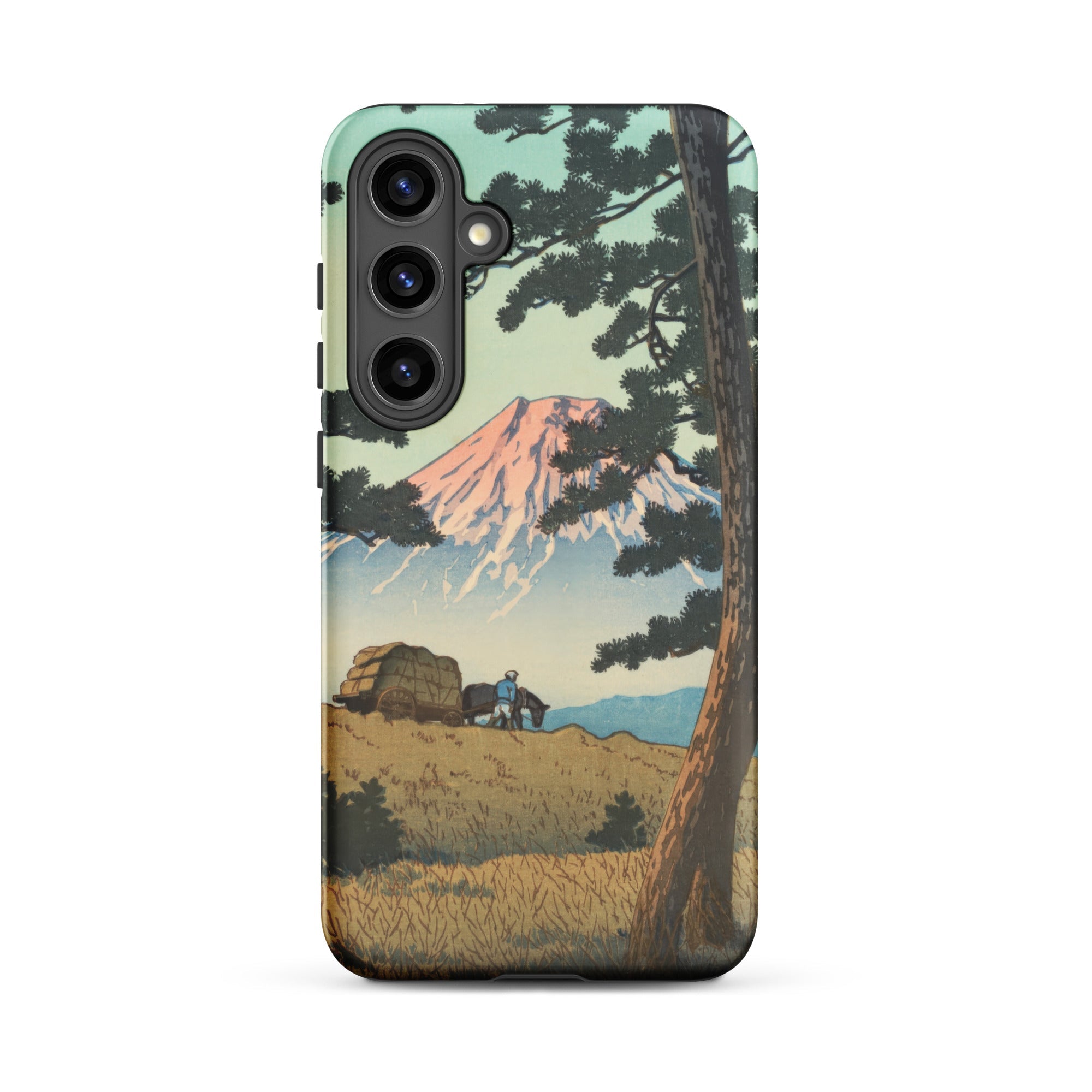 Evening at Tago Bay Hasui Kawase Samsung Case, Galaxy S24 Plus / Matte, Phone Case Scenic Landscape Design Mountain Trees Figure