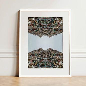 Every Deity - South Indian Temple Op Art Print / Canvas, 12x16’’ / 31x41cm / White Frame / Matboard, Posters Prints & Visual Artwork, Toby
